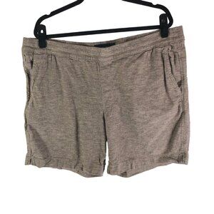 Abercrombie & Fitch Mens Stretch Shorts Cotton Linen Blend Drawstring Beige XXL